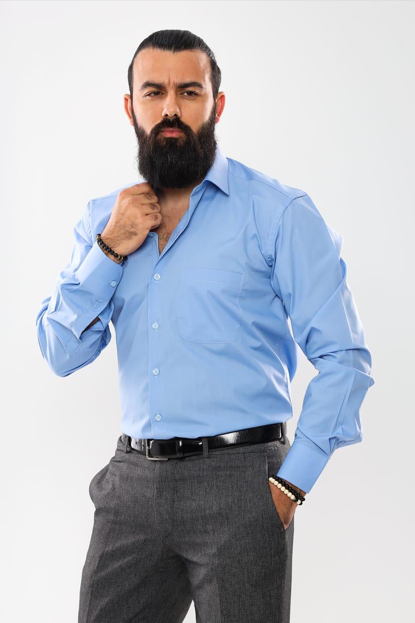 plain suit shirt - Light Blue