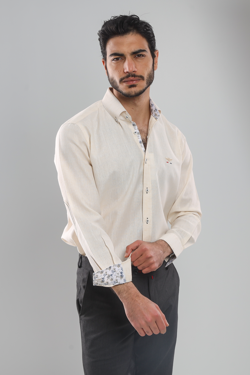 Linen shirt with sleeves