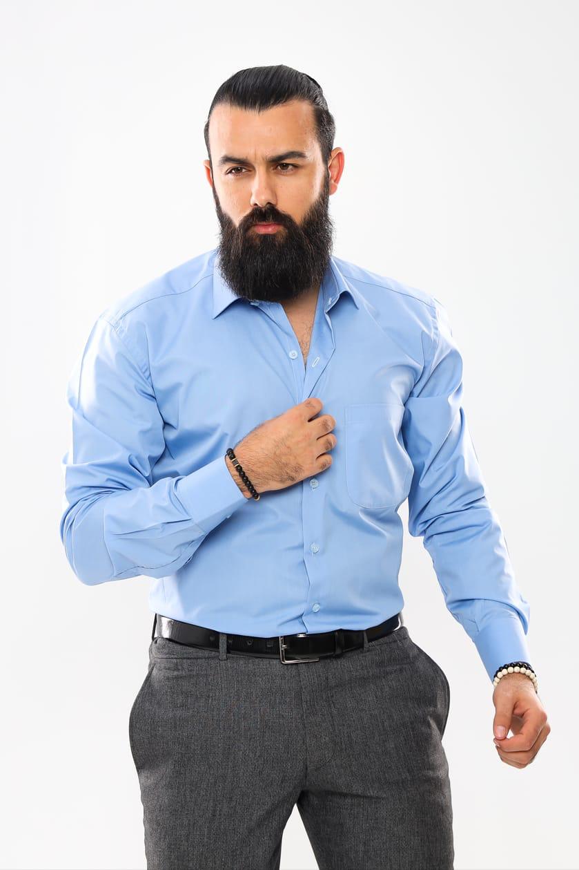 plain suit shirt - Light Blue