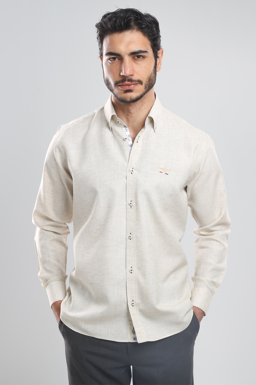 Linen shirt with sleeves