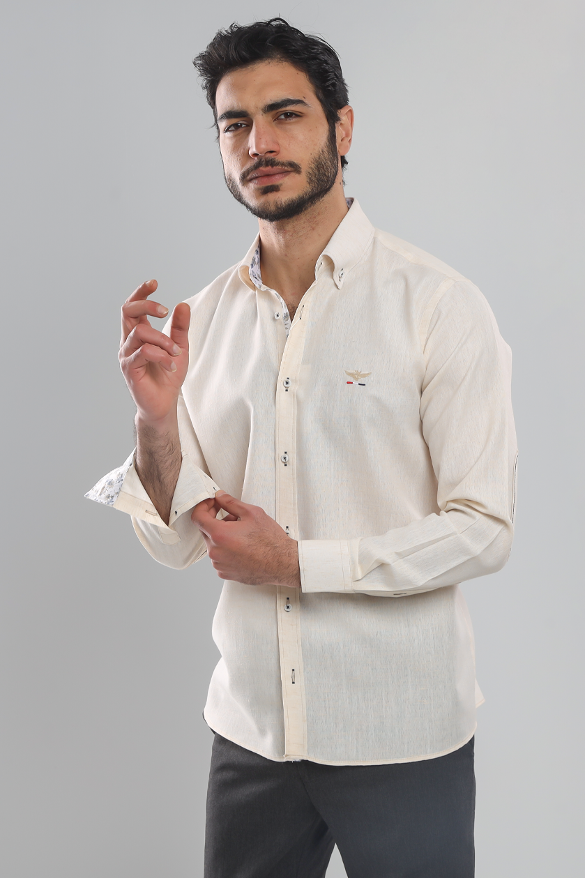 Linen shirt with selvee